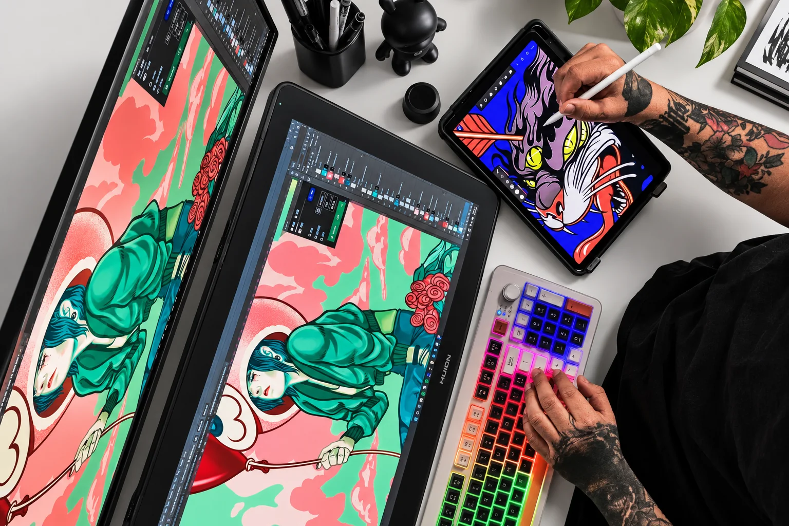 Proceso de trabajo de Alfredo Porras: ilustración digital, herramientas y dibujo en el estudio